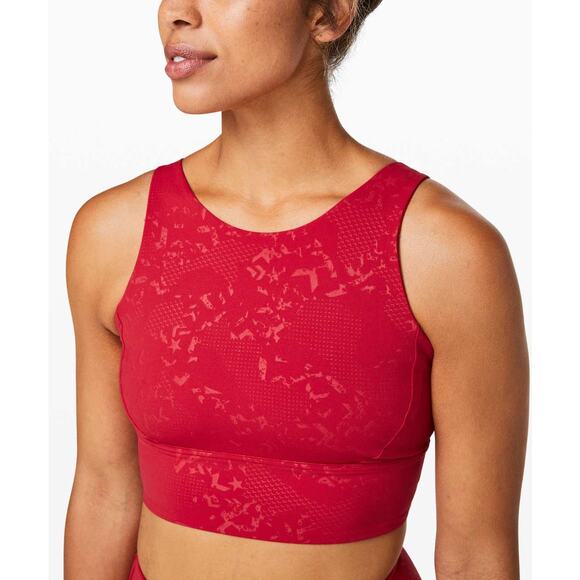 Lululemon x Barry’s Stronger As One Red Sports Bra crop top | Size 12 - Picture 1 of 6